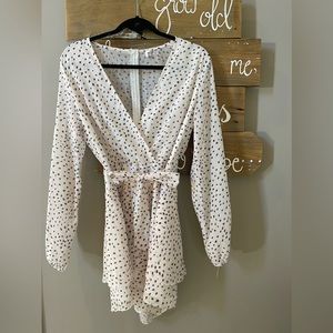 Long Sleeve Romper Black and White